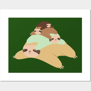 Funny sloth stack Posters and Art